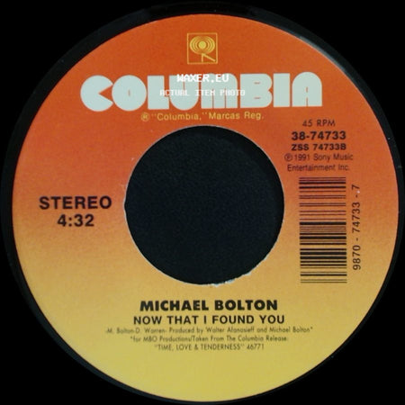 Michael Bolton - Now That I Found You / To Love Somebody side A