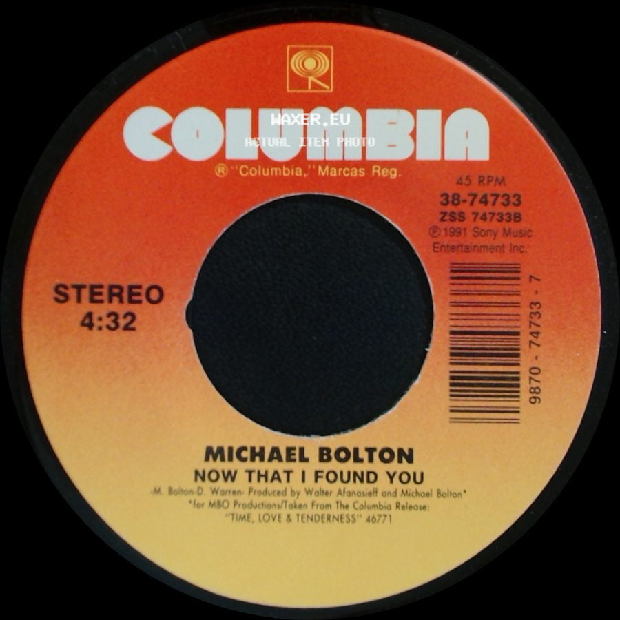 Michael Bolton - To Love Somebody / Now That I Found You side B