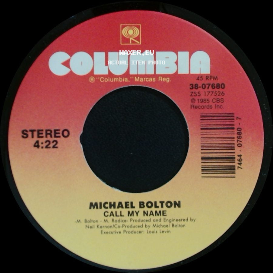 Michael Bolton - Call My Name / (Sittin' On) The Dock Of The Bay side A