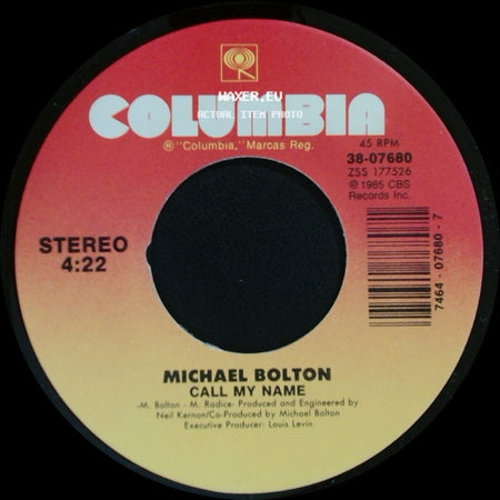 Michael Bolton - Call My Name / (Sittin' On) The Dock Of The Bay side A