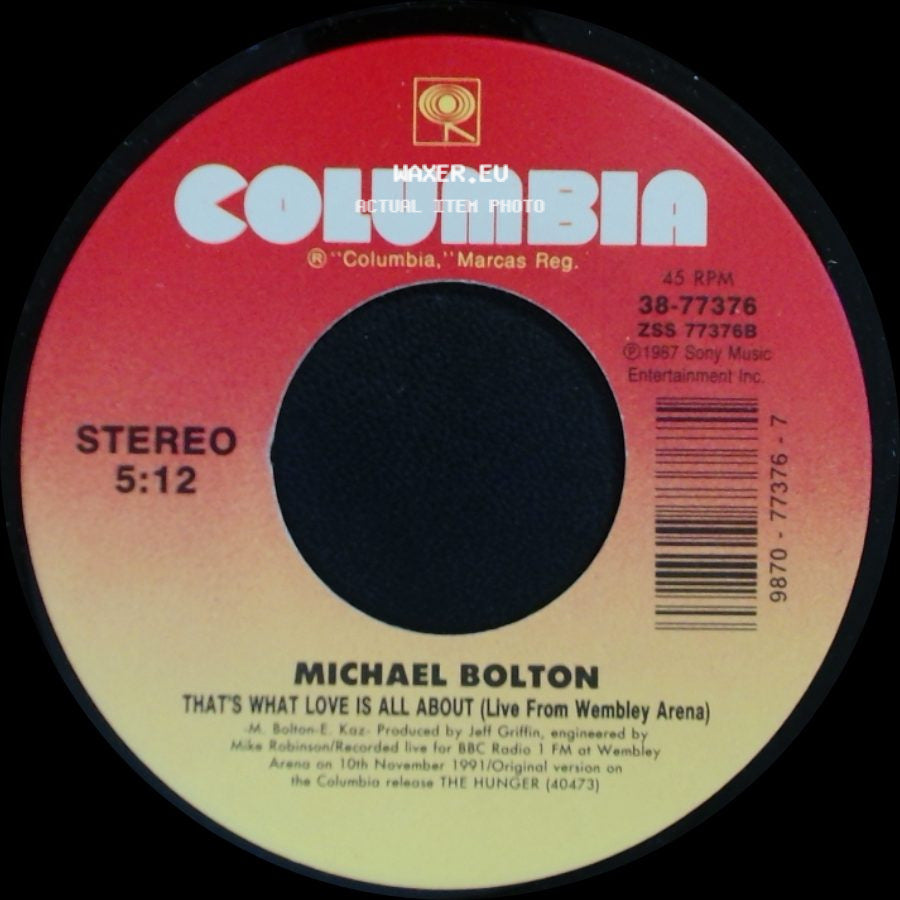 Michael Bolton - That's What Love Is All About (Live From Wembley Arena) / Completely side A