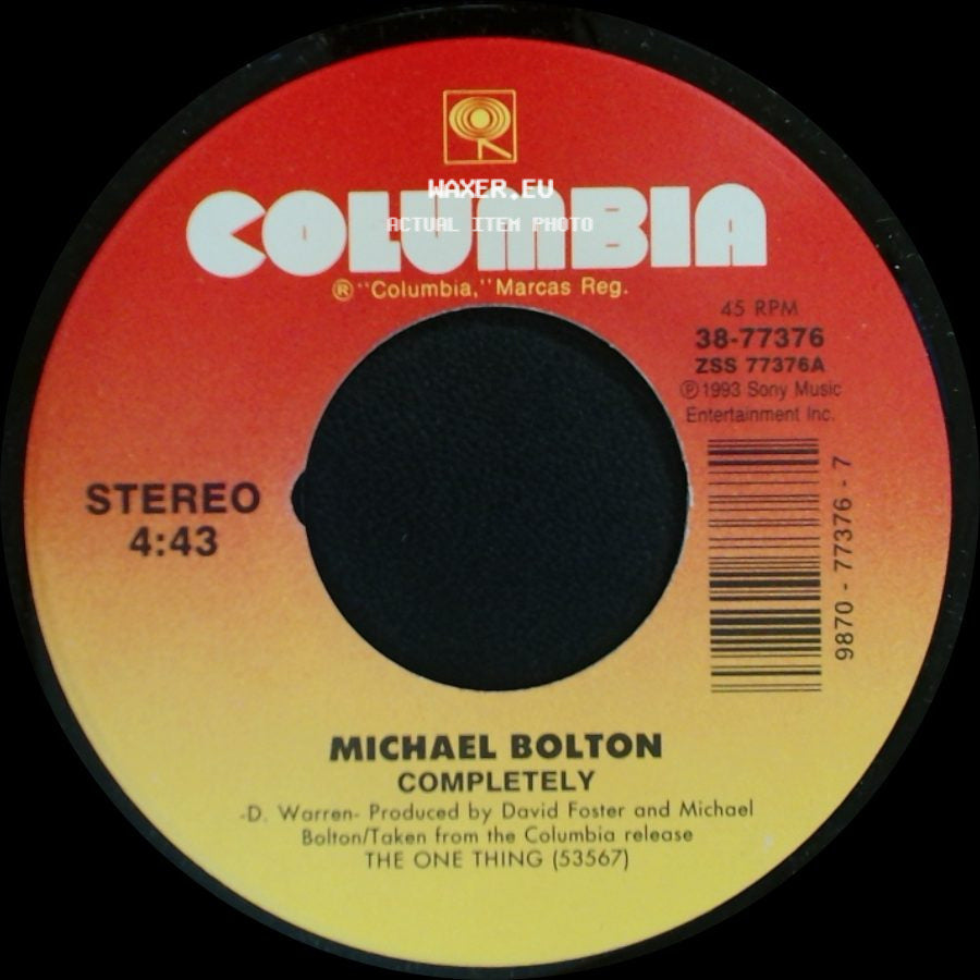 Michael Bolton - That's What Love Is All About (Live From Wembley Arena) / Completely side B