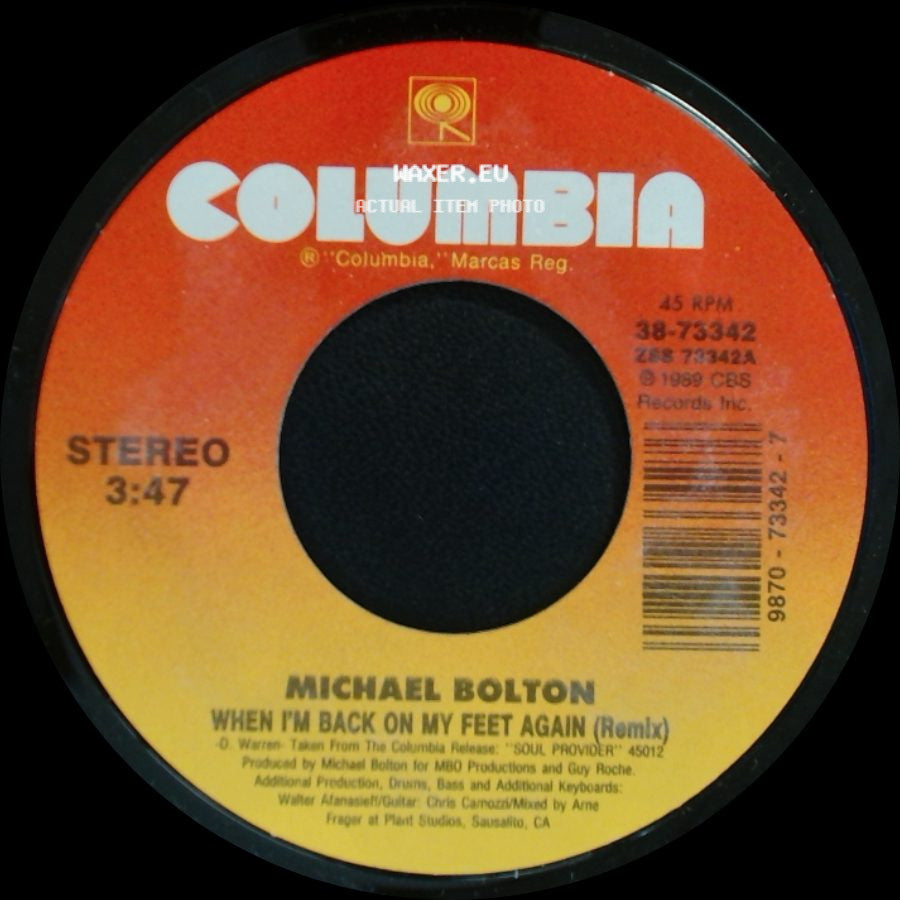 Michael Bolton - Walk Away / When I'm Back On My Feet Again (Remix) side B