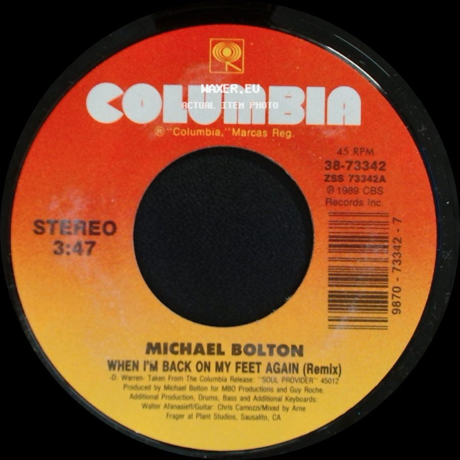 Michael Bolton - When I'm Back On My Feet Again (Remix) / Walk Away side A