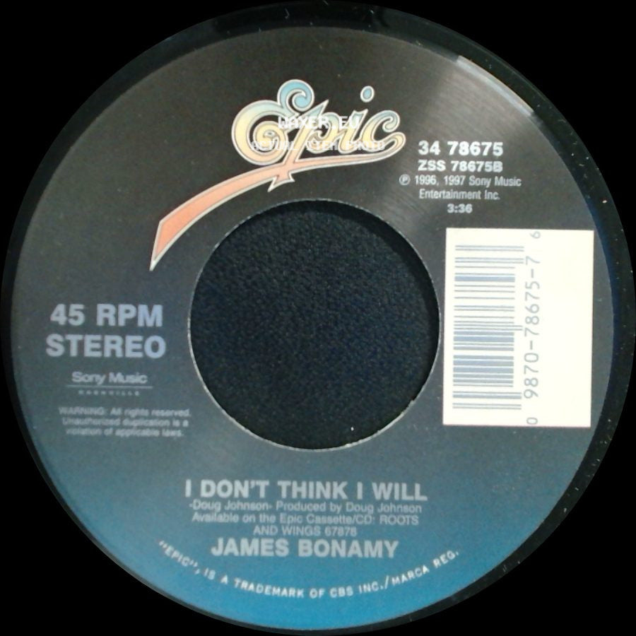 James Bonamy - I Don't Think I Will / Naked To The Pain side A
