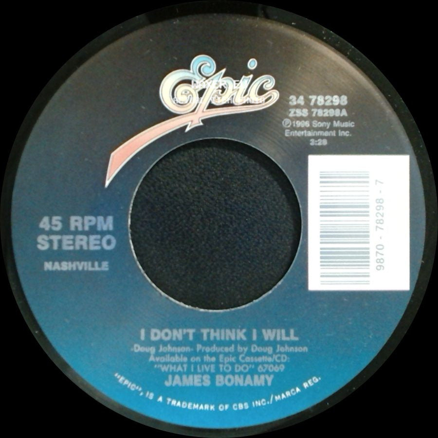 James Bonamy - Heartbreak School / I Don't Think I Will side B