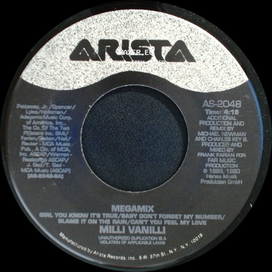 Milli Vanilli - Can't You Feel My Love / Megamix side B