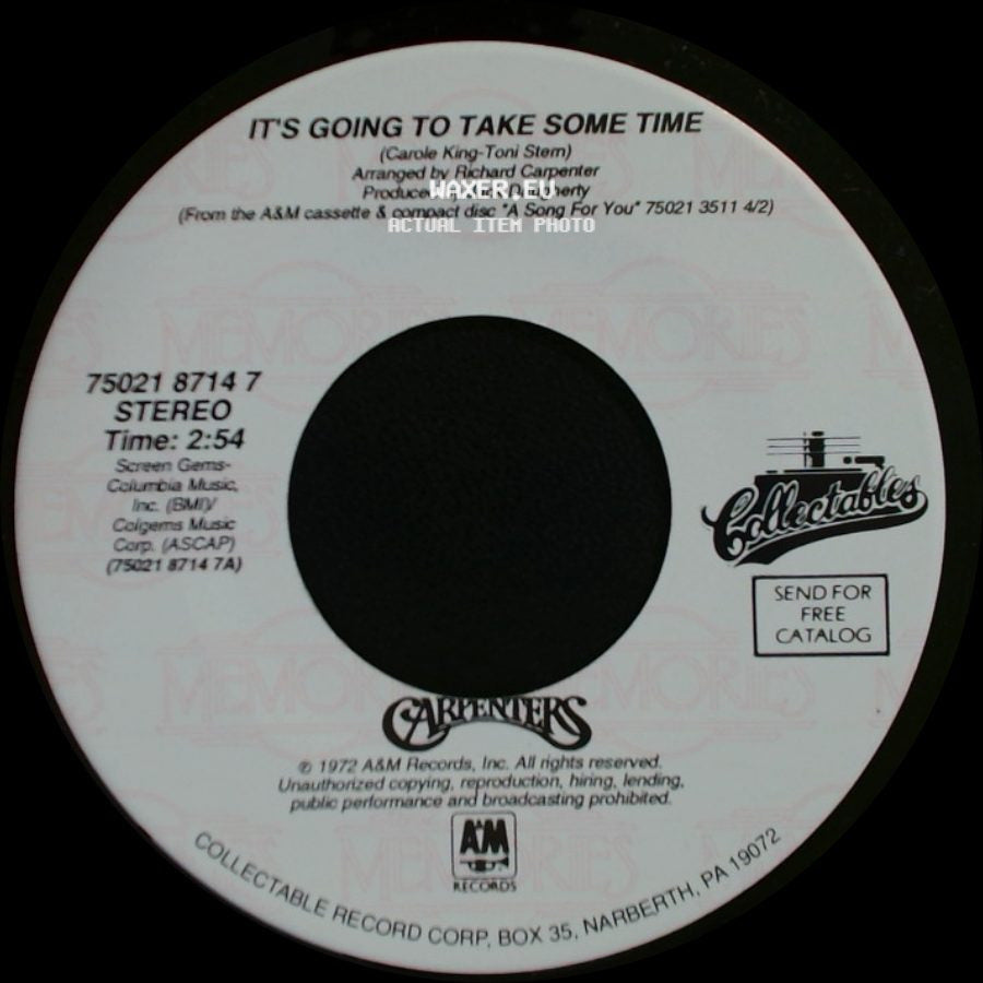 Carpenters - Bless The Beasts And Children / It's Going To Take Some Time side B