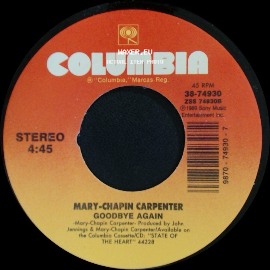 Mary-Chapin Carpenter - Goodbye Again / The Hard Way side A