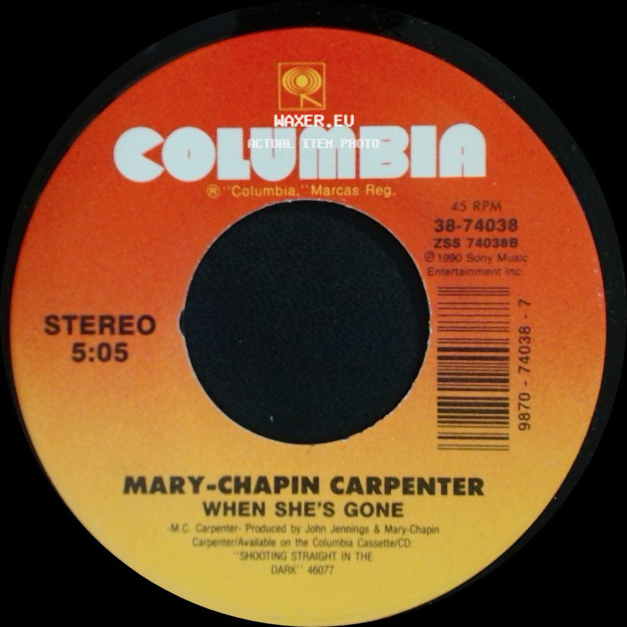 Mary-Chapin Carpenter - Going Out Tonight / When She's Gone side B