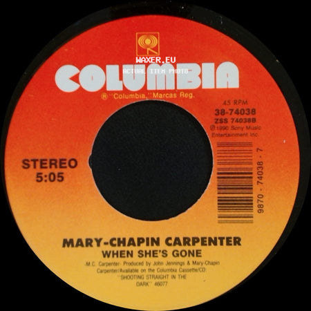 Mary-Chapin Carpenter - Going Out Tonight / When She's Gone side B