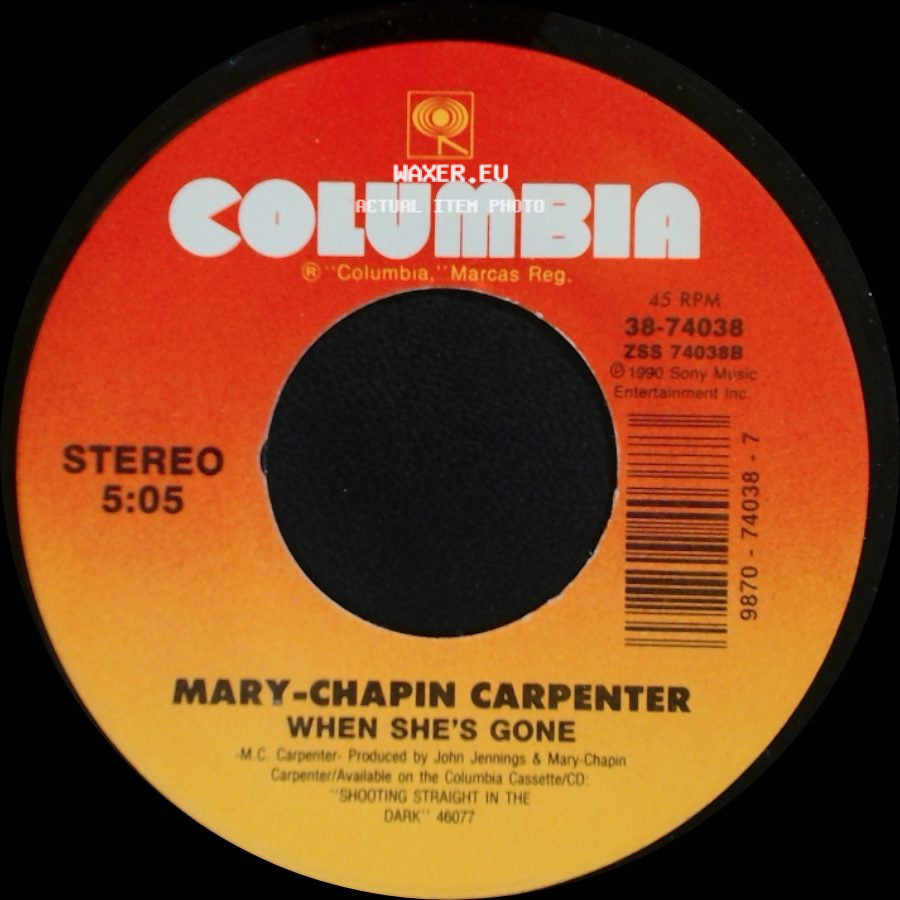 Mary-Chapin Carpenter - Going Out Tonight / When She's Gone side B
