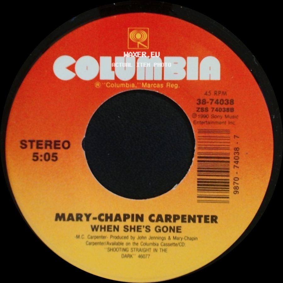 Mary-Chapin Carpenter - Going Out Tonight / When She's Gone side B
