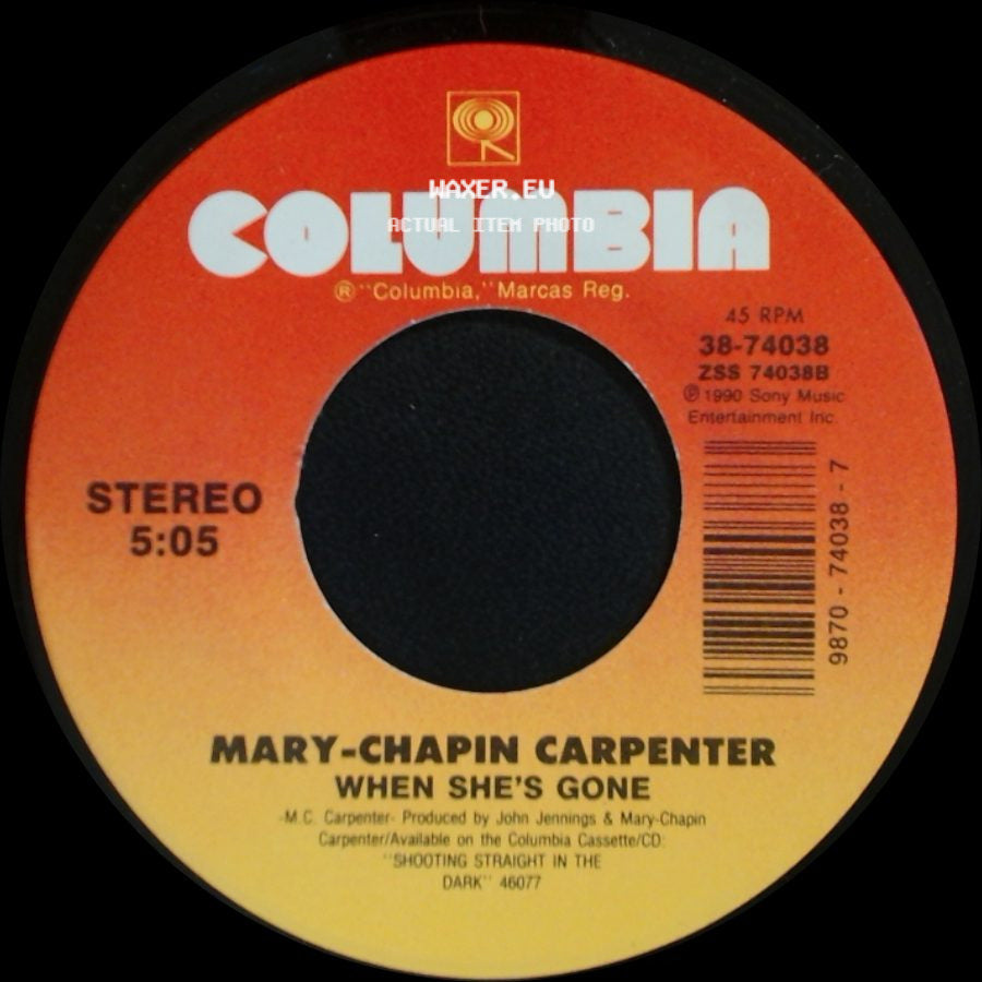 Mary-Chapin Carpenter - Going Out Tonight / When She's Gone side B