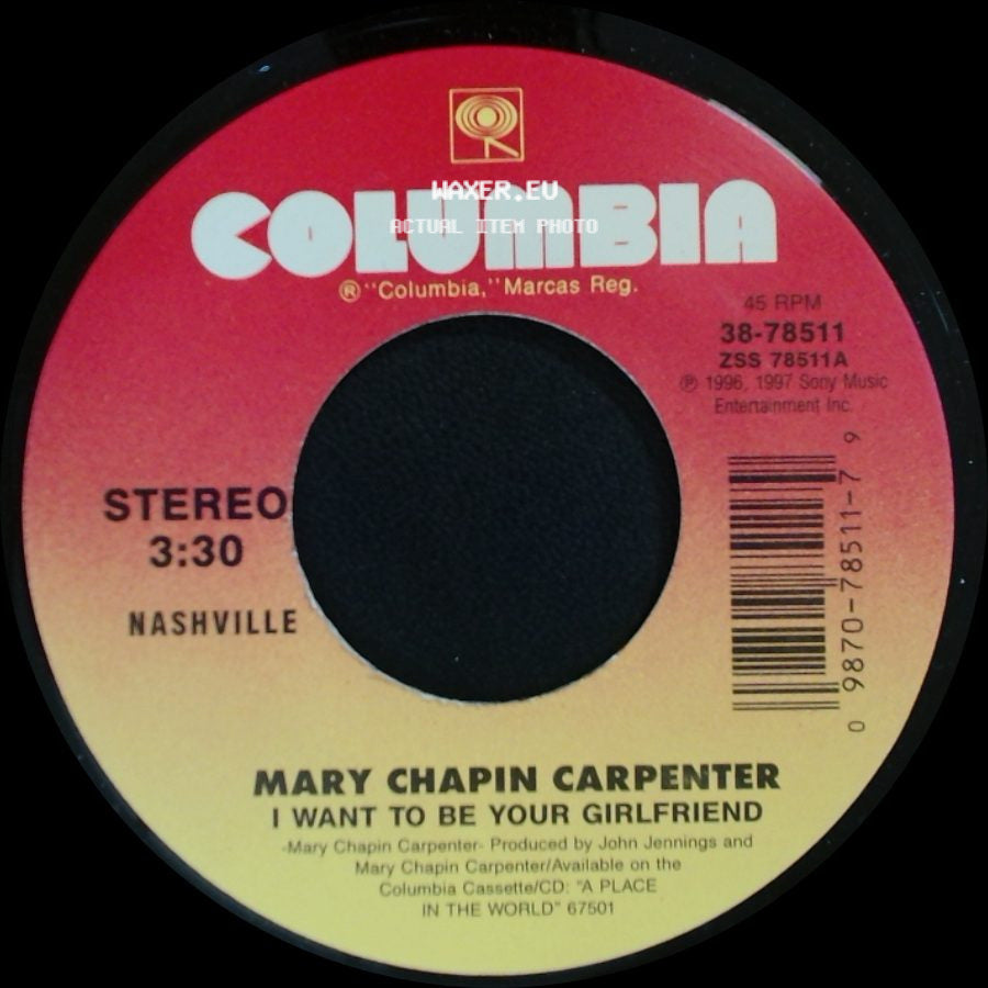 Mary Chapin Carpenter - I Want To Be Your Girlfriend / Quittin' Time - Recorded Live At Wolf Trap side A
