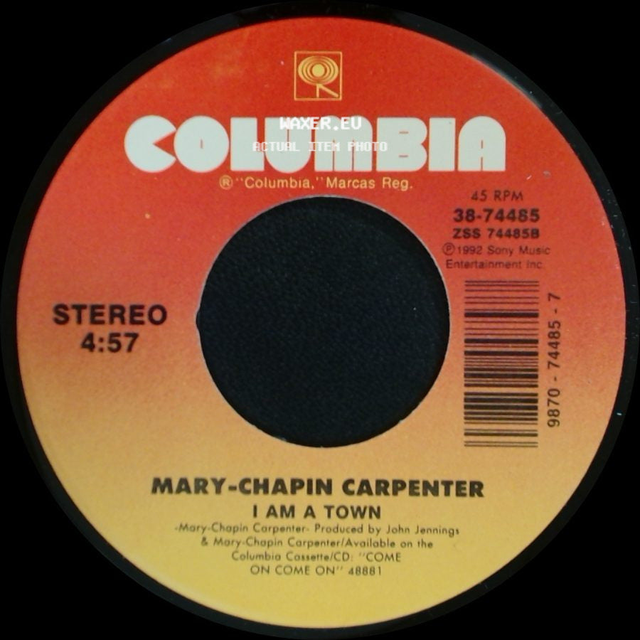 Mary-Chapin Carpenter - Not Too Much To Ask (With Joe Diffie) / I Am A Town side B