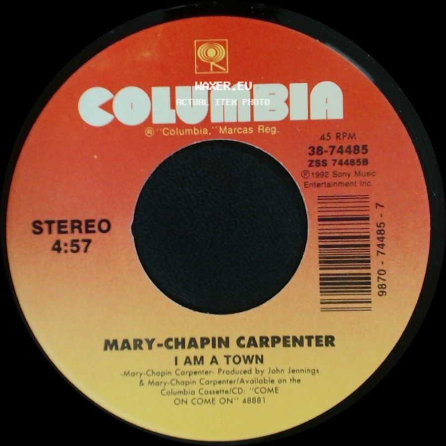 Mary-Chapin Carpenter - Not Too Much To Ask (With Joe Diffie) / I Am A Town side B