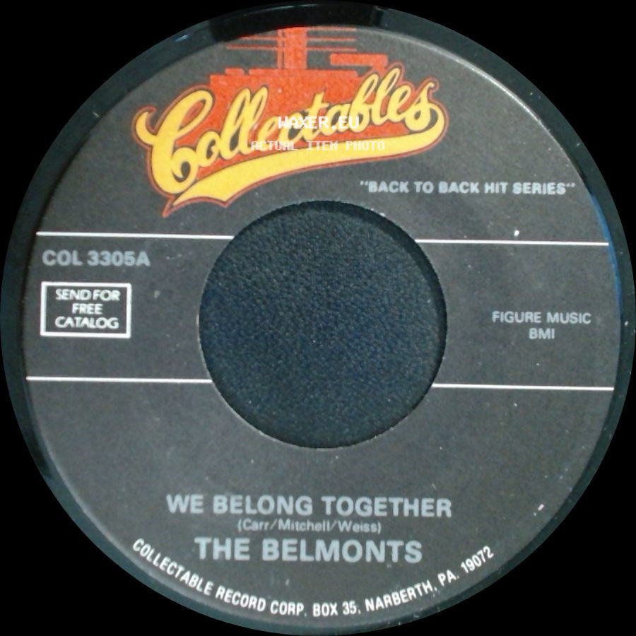 Carlo / The Belmonts - Ring A Ling / We Belong Together side B