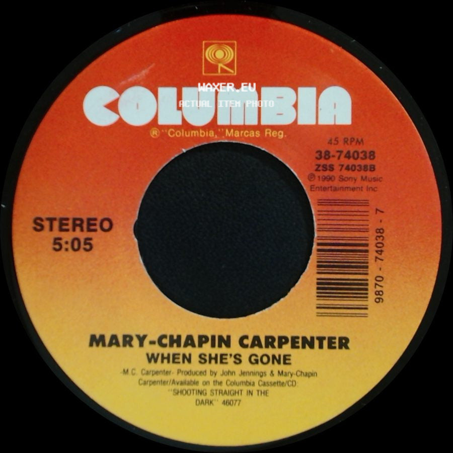 Mary-Chapin Carpenter - Going Out Tonight / When She's Gone side B