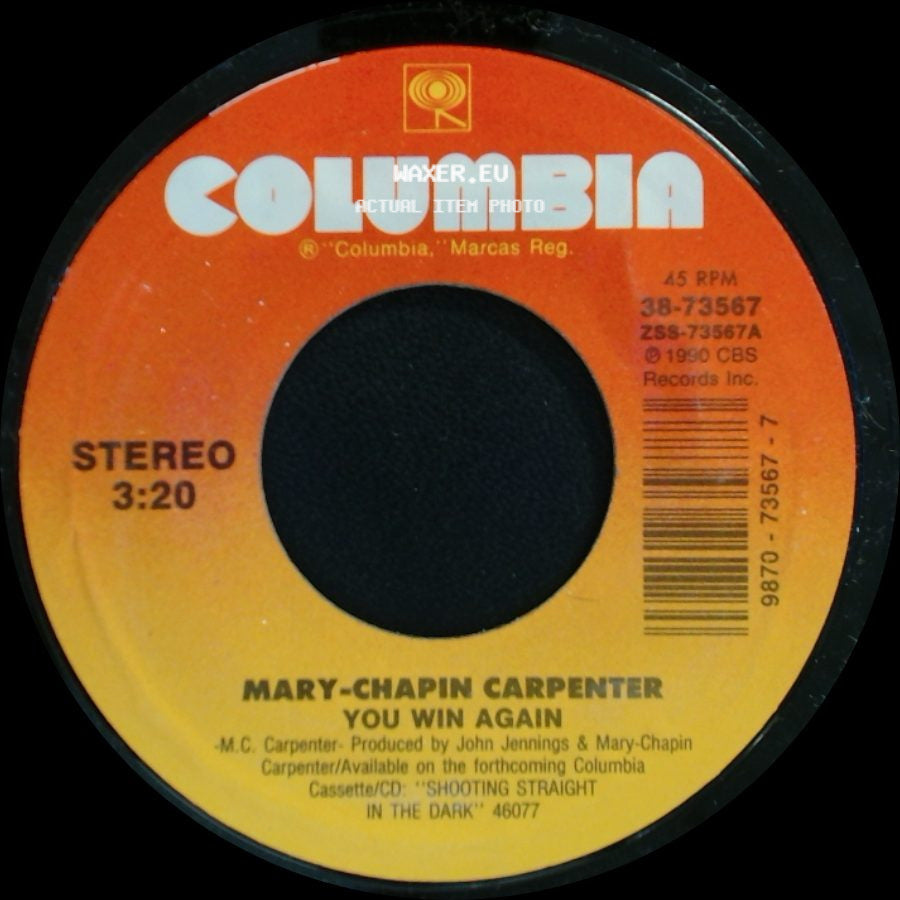 Mary-Chapin Carpenter - You Win Again / The Moon And St. Christopher side A