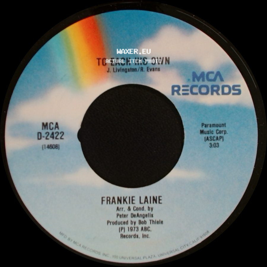 Frankie Laine - You Gave Me A Mountain / To Each His Own side B