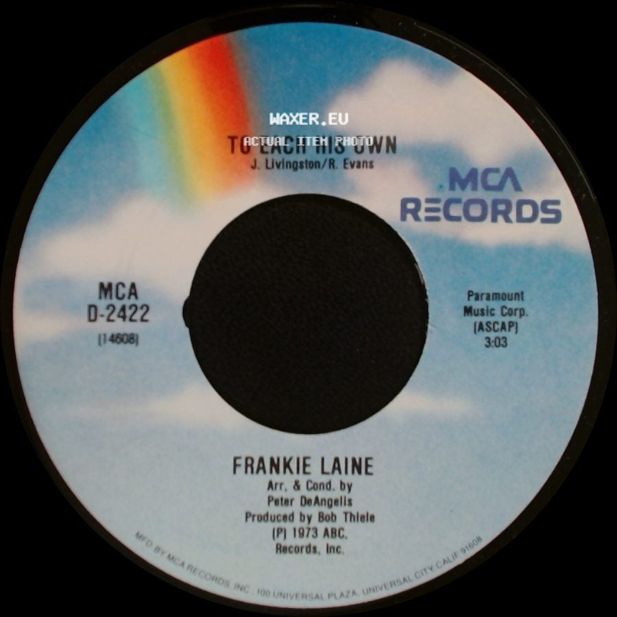Frankie Laine - You Gave Me A Mountain / To Each His Own side B