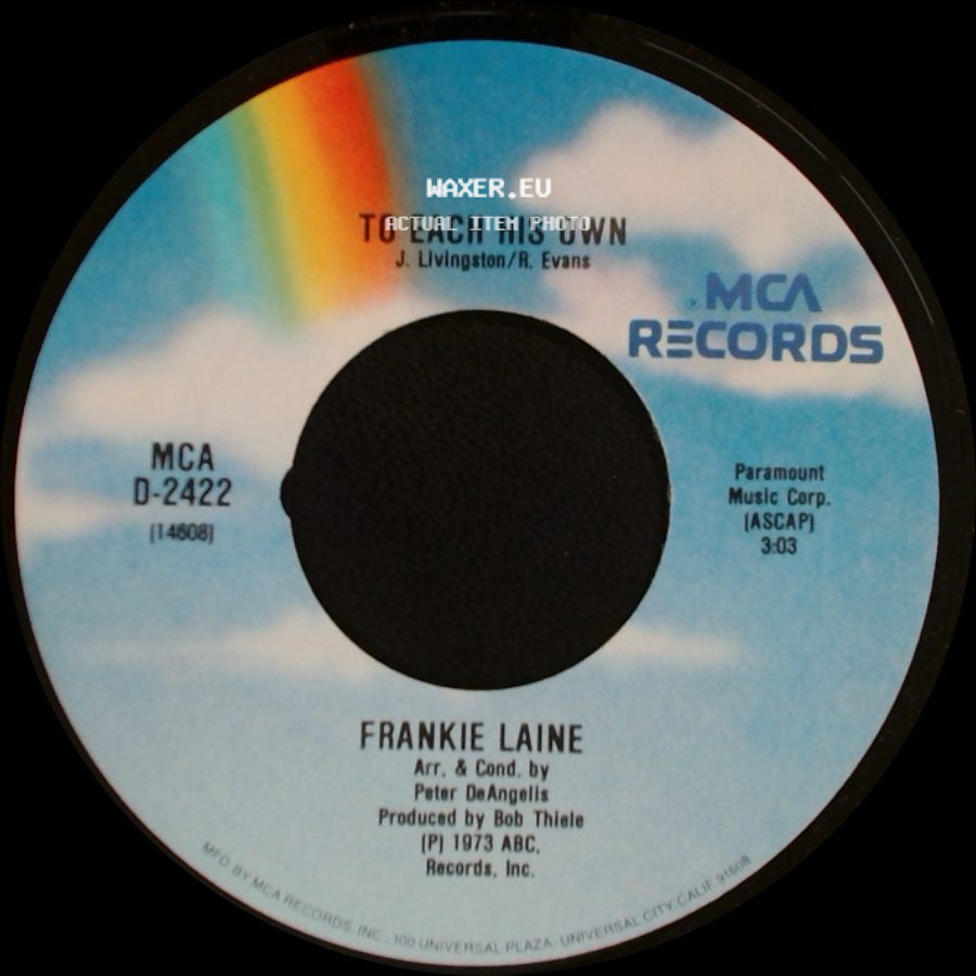 Frankie Laine - You Gave Me A Mountain / To Each His Own side B
