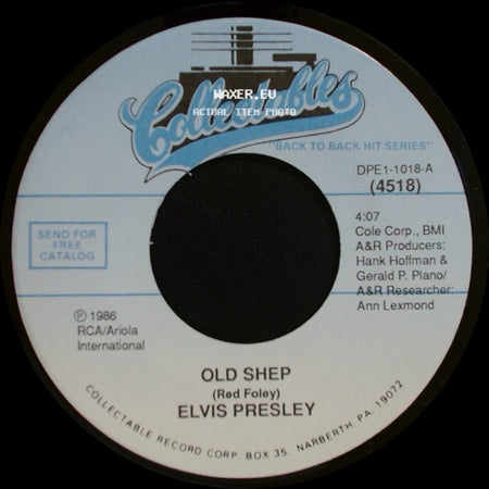 Elvis Presley - Old Shep / You'll Never Walk Alone (From "Carousel") side A