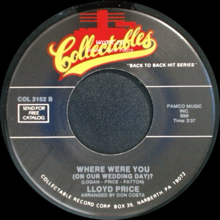 Lloyd Price / The Larks - Where Were You (On Our Wedding Day)? / The Jerk side A