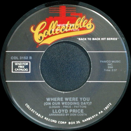 Lloyd Price / The Larks - Where Were You (On Our Wedding Day)? / The Jerk side A