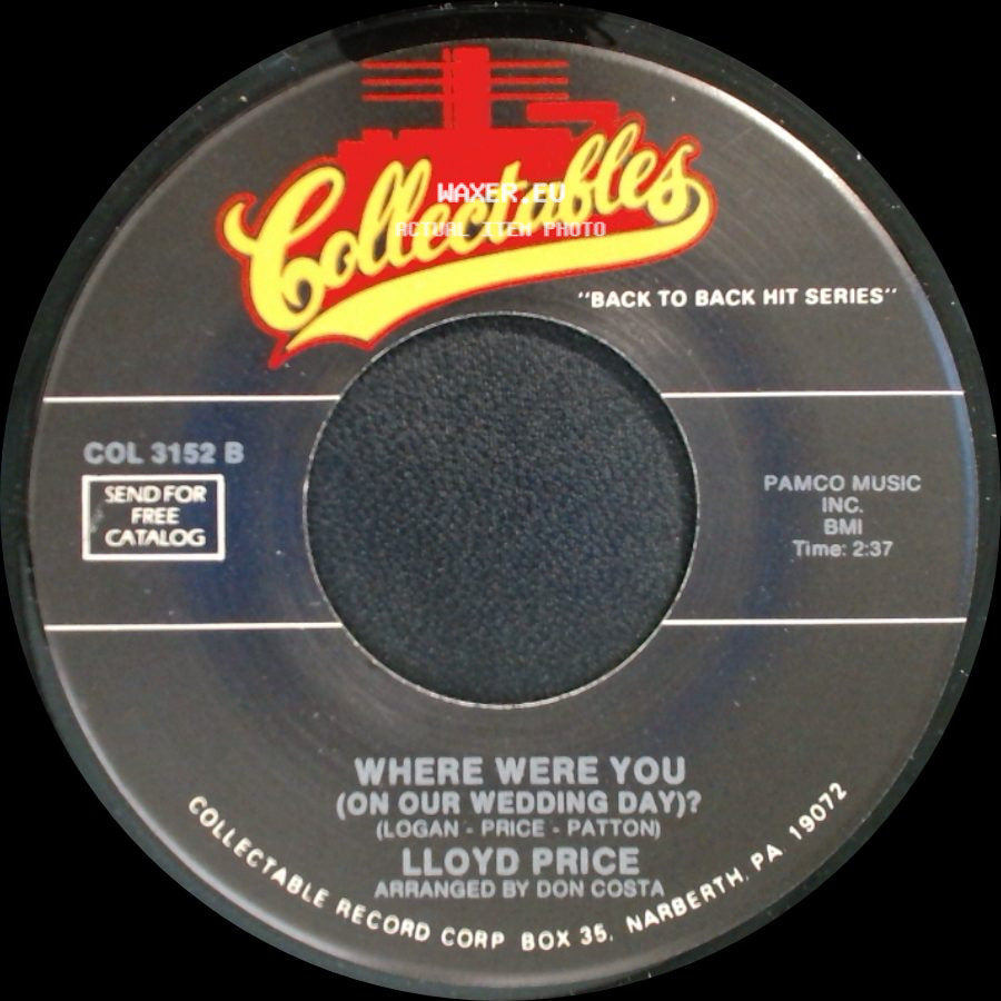 Lloyd Price / The Larks - Where Were You (On Our Wedding Day)? / The Jerk side A