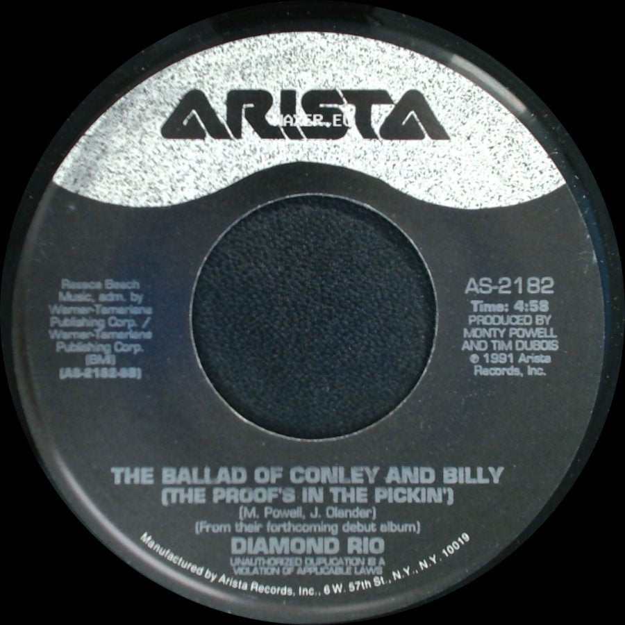 Diamond Rio - Meet In The Middle / The Ballad Of Conley And Billy (The Proof's In The Pickin') side B