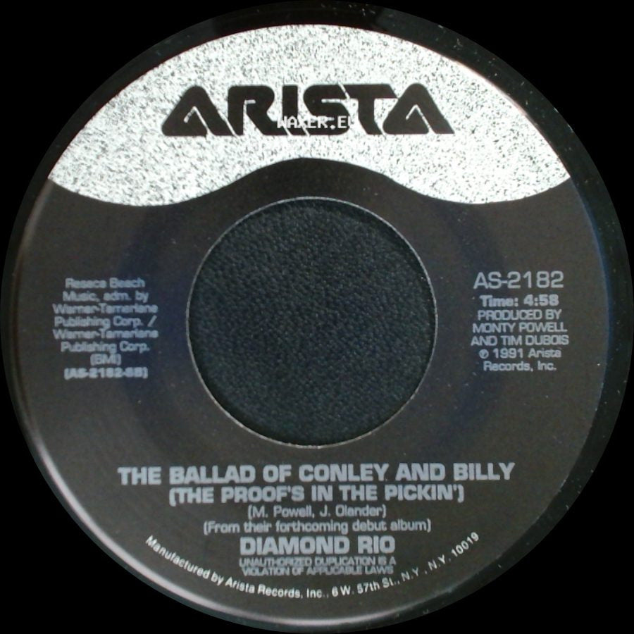 Diamond Rio - Meet In The Middle / The Ballad Of Conley And Billy (The Proof's In The Pickin') side B