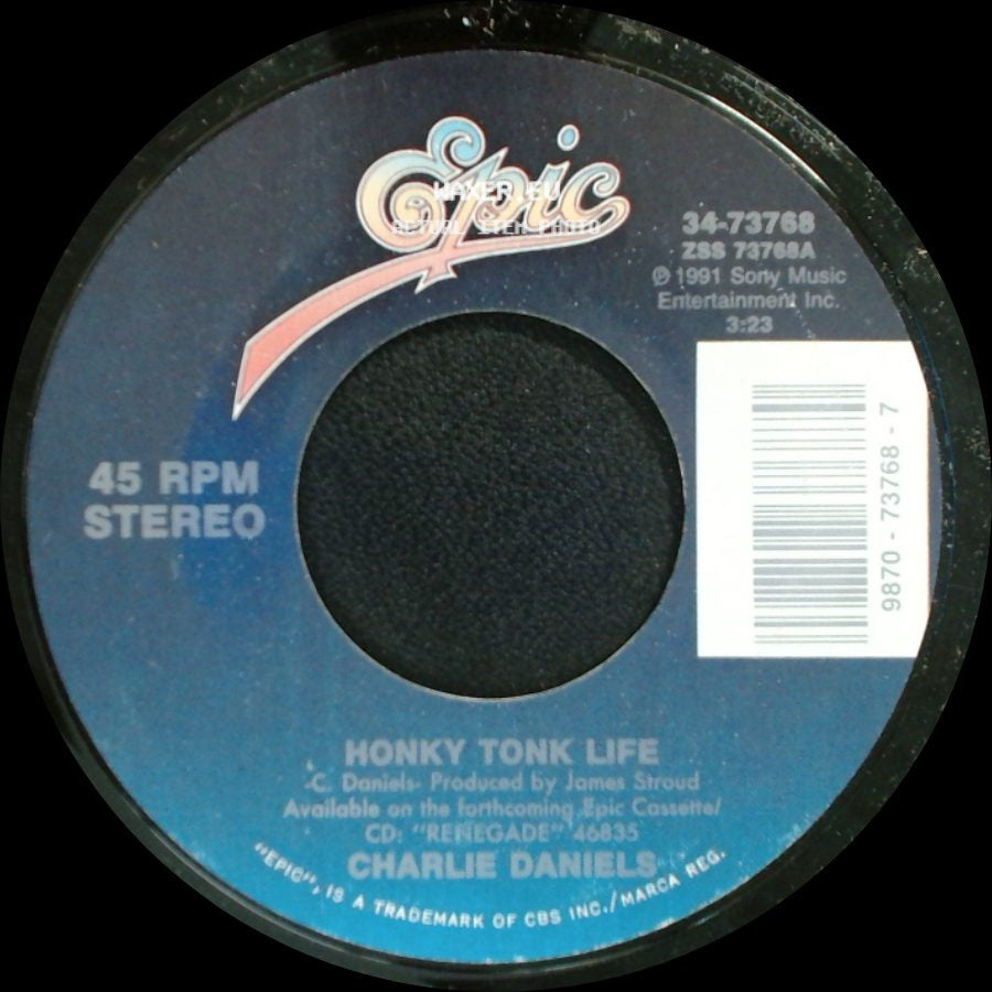 Willie Jones / Charlie Daniels - Unknown Title A / Honky Tonk Life side B
