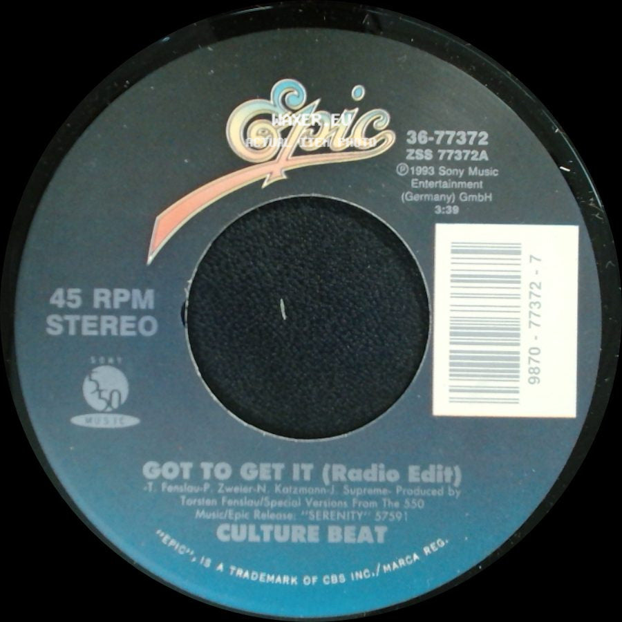 Culture Beat - Got To Get It (Radio Edit) / Mr. Vain (Radio Edit) side A