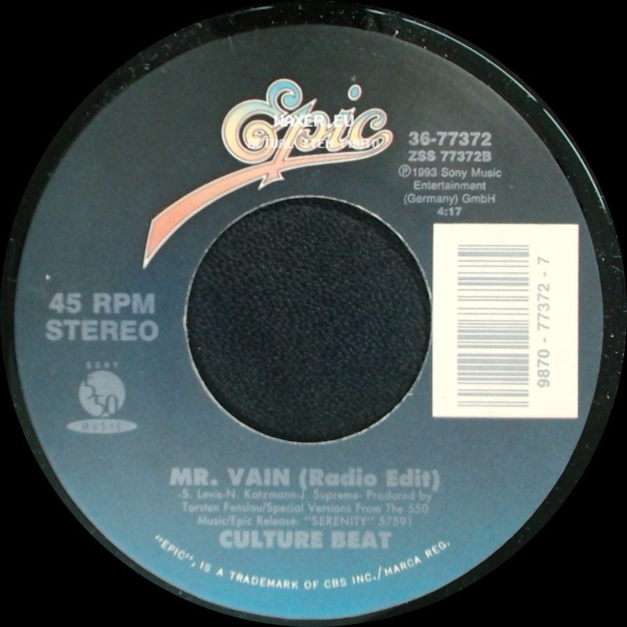 Culture Beat - Got To Get It (Radio Edit) / Mr. Vain (Radio Edit) side B