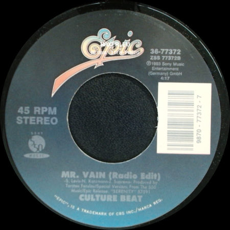 Culture Beat - Mr. Vain (Radio Edit) / Got To Get It (Radio Edit) side A