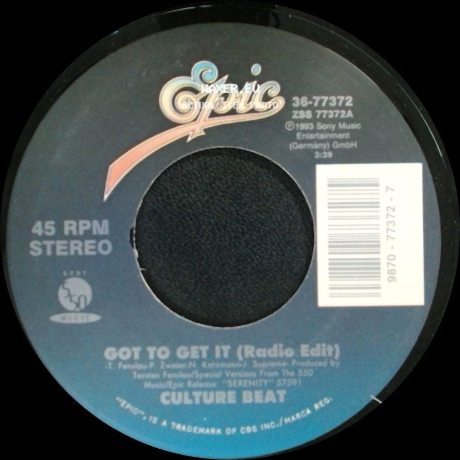 Culture Beat - Mr. Vain (Radio Edit) / Got To Get It (Radio Edit) side B