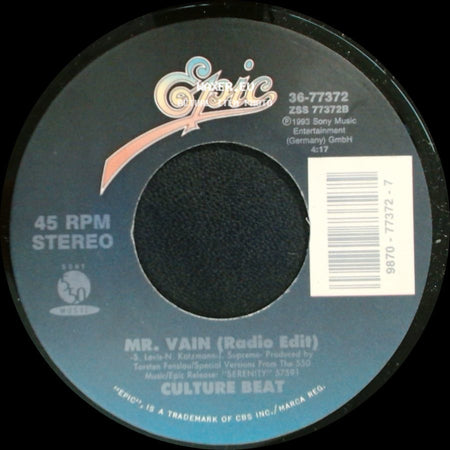Culture Beat - Got To Get It (Radio Edit) / Mr. Vain (Radio Edit) side B