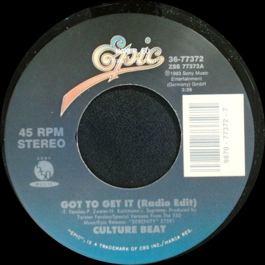 Culture Beat - Mr. Vain (Radio Edit) / Got To Get It (Radio Edit) side B