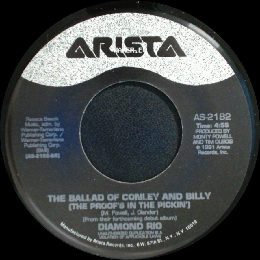 Diamond Rio - Meet In The Middle / The Ballad Of Conley And Billy (The Proof's In The Pickin') side B
