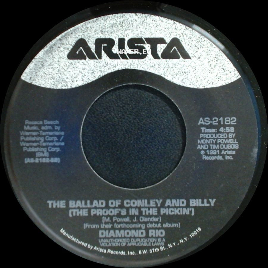 Diamond Rio - Meet In The Middle / The Ballad Of Conley And Billy (The Proof's In The Pickin') side B