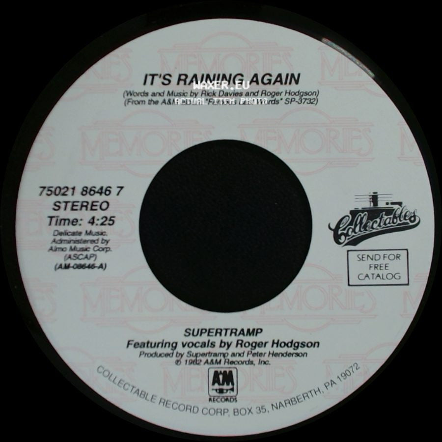 Supertramp - It's Raining Again / My Kind Of Lady side A