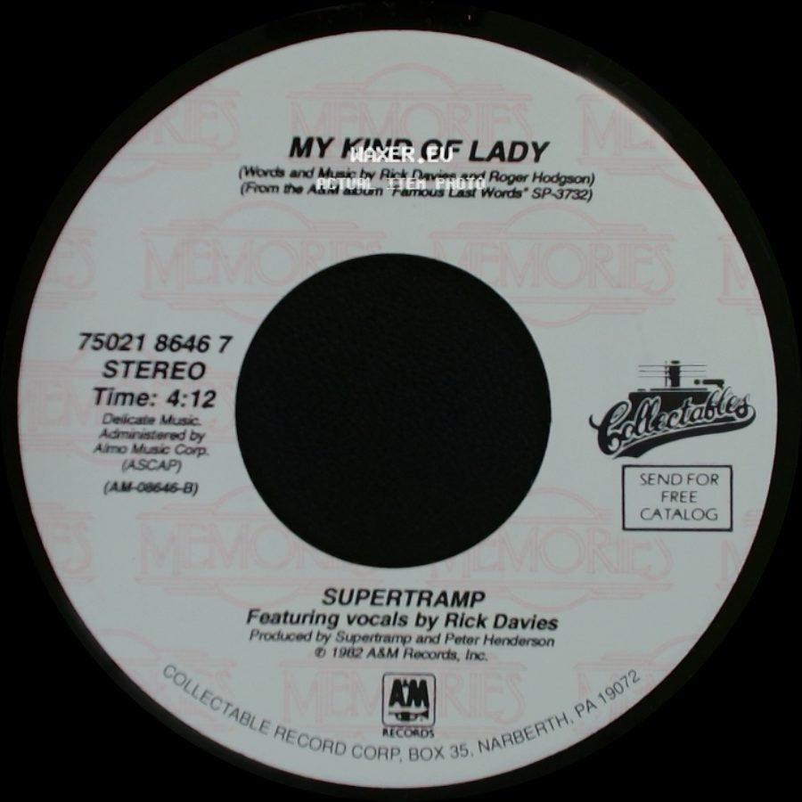 Supertramp - It's Raining Again / My Kind Of Lady side B