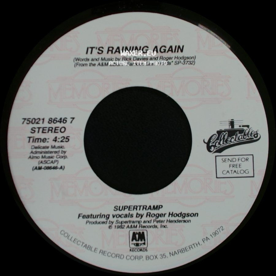 Supertramp - It's Raining Again / My Kind Of Lady side A