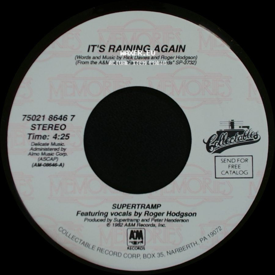 Supertramp - It's Raining Again / My Kind Of Lady side A