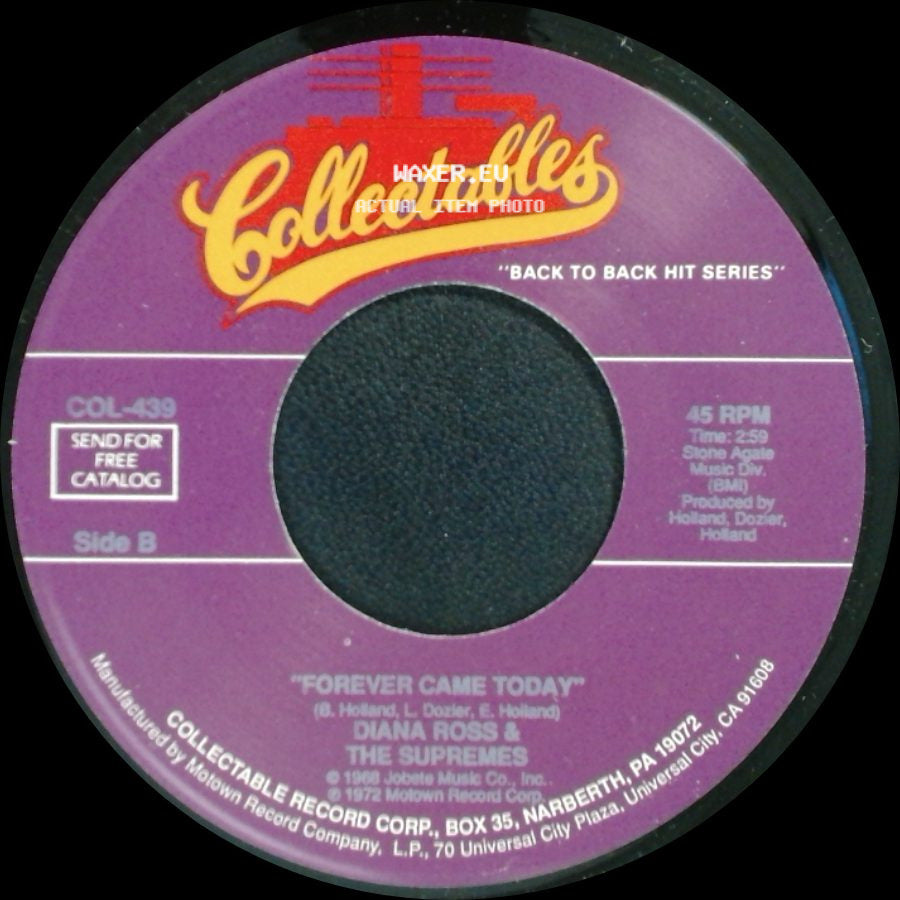 Diana Ross & The Supremes - In And Out Of Love / Forever Came Today side B