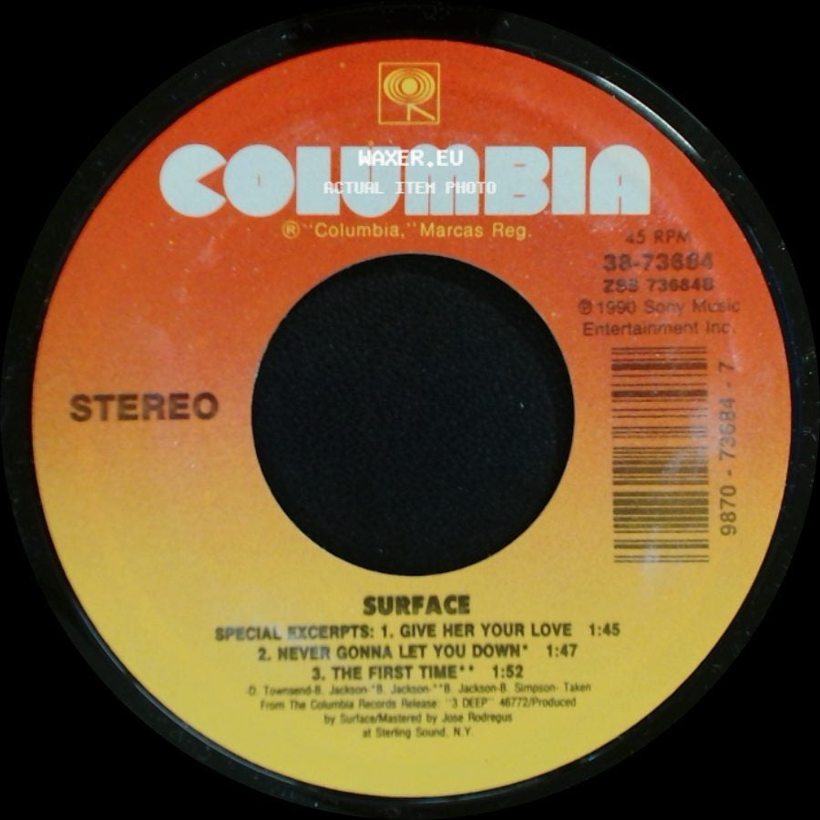 Surface / Surface (With Love Voice): Regina Belle - Unknown Title A / All I Want Is You side A