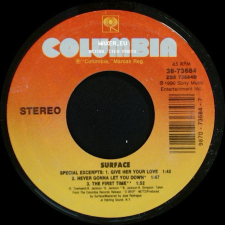 Surface / Surface (With Love Voice): Regina Belle - Unknown Title A / All I Want Is You side A