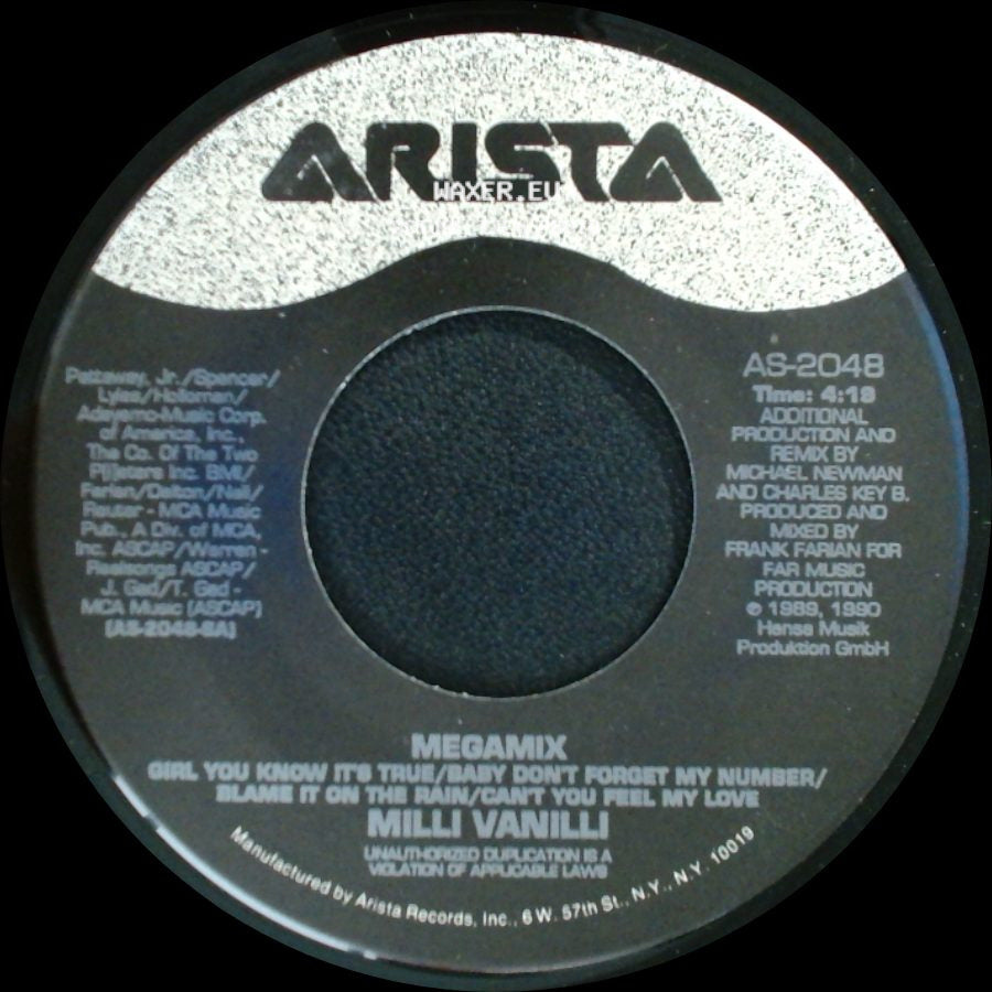 Milli Vanilli - Megamix / Can't You Feel My Love side A